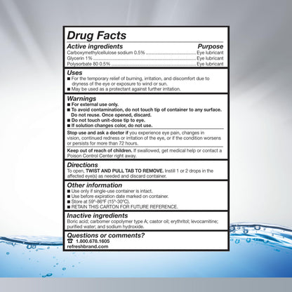 Refresh Optive Advanced Preservative-Free Lubricant Eye Drops – 30 Single-Use Vials