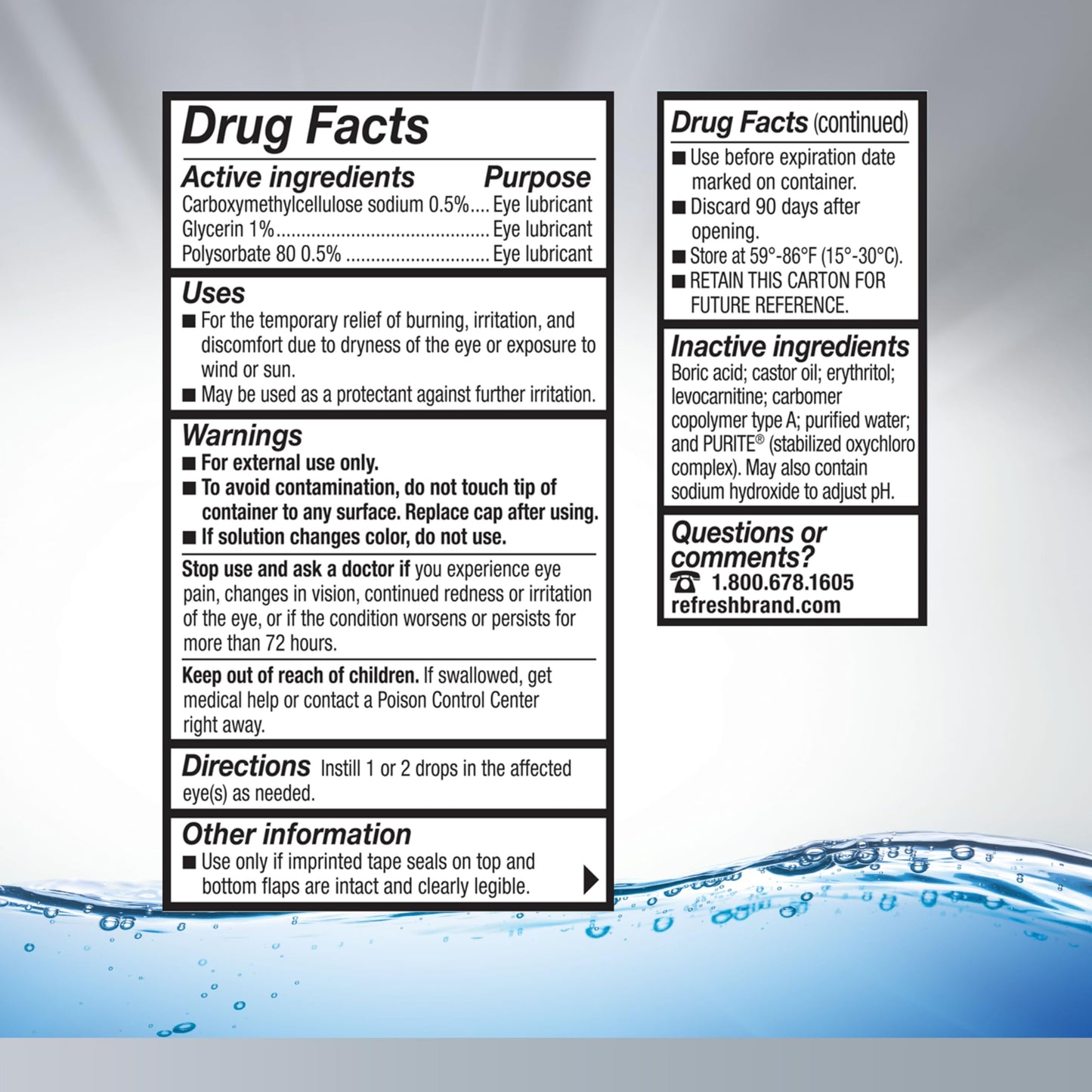 Refresh Optive Advanced Lubricant Eye Drops for Dry Eyes – 2 Count, 0.33 fl oz