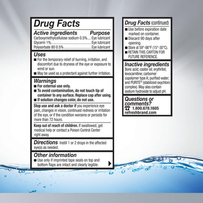 Refresh Optive Advanced Lubricant Eye Drops for Dry Eyes – 2 Count, 0.33 fl oz