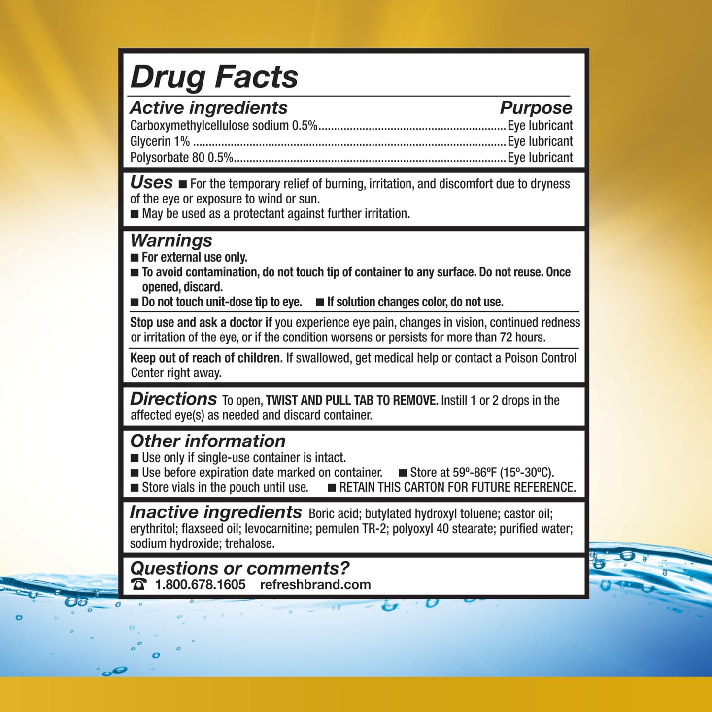 Refresh Optive Mega-3 Preservative-Free Eye Drops | 60 Single-Use Vials