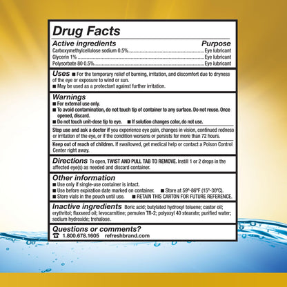 Refresh Optive Mega-3 Preservative-Free Eye Drops — 0.4 mL, 30 Single-Use Vials