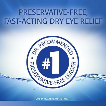 Refresh Optive Preservative-Free Lubricant Eye Drops for Dry Eyes — 30 Count, On-the-Go Single-Use Vials