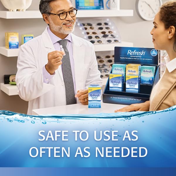 Refresh Optive Lubricant Eye Drops – Preservative-Free, 60-Count Single-Use Vials