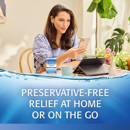 Refresh Optive Preservative-Free Lubricant Eye Drops for Dry Eyes — 30 Count, On-the-Go Single-Use Vials
