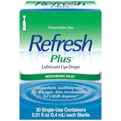 Refresh Plus Preservative-Free Eye Drops — 30 Count, Single-Use Vials
