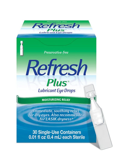 Refresh Plus Preservative-Free Eye Drops — 30 Count, Single-Use Vials
