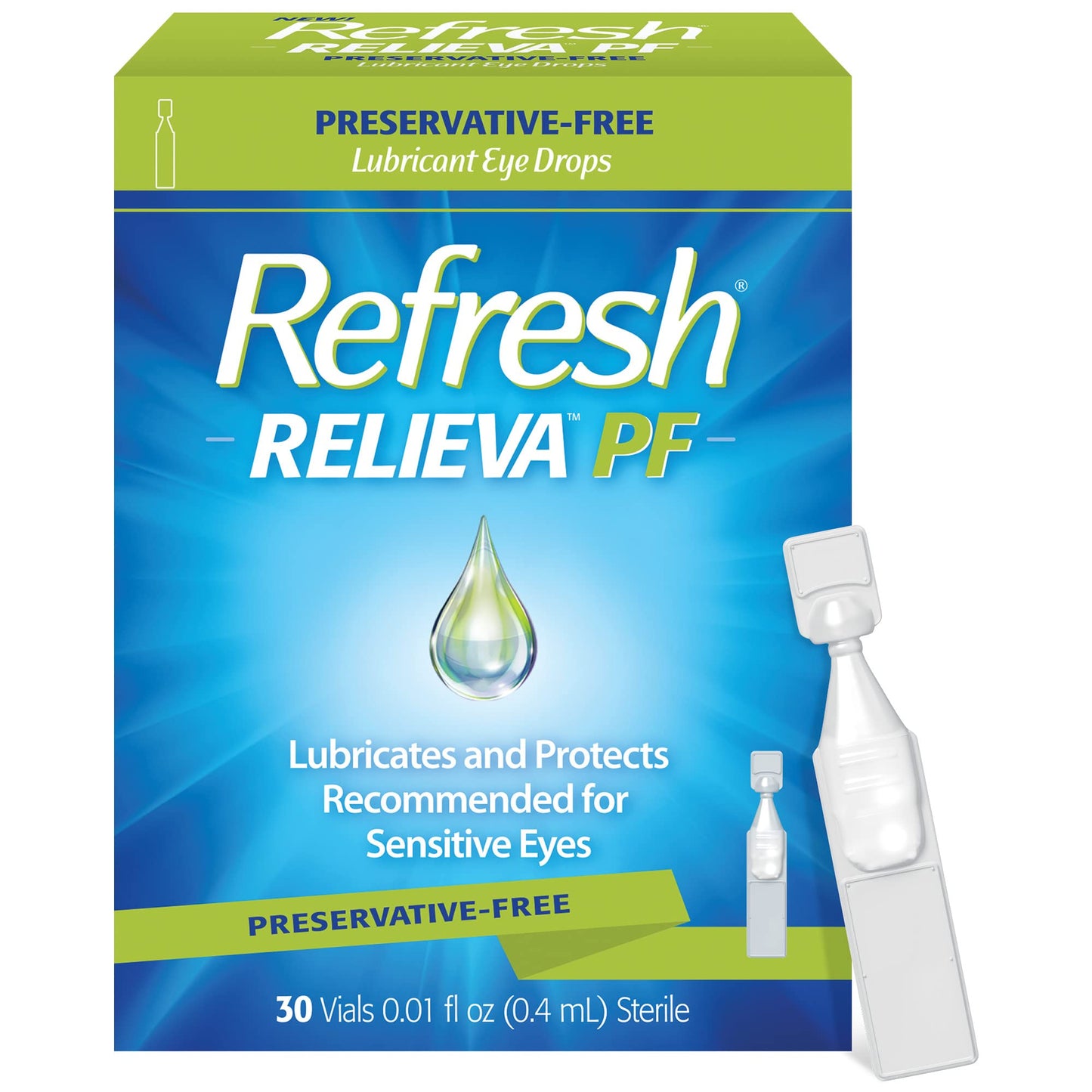 Refresh Relieva PF Lubricant Eye Drops – Preservative-Free, 30-Count Single-Use Vials