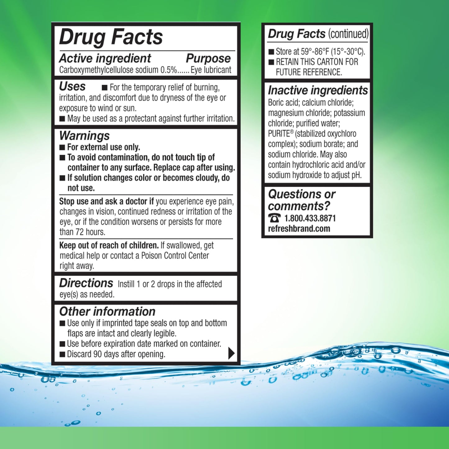 Refresh Tears Lubricant Eye Drops — 2 Bottles, 0.5 fl oz