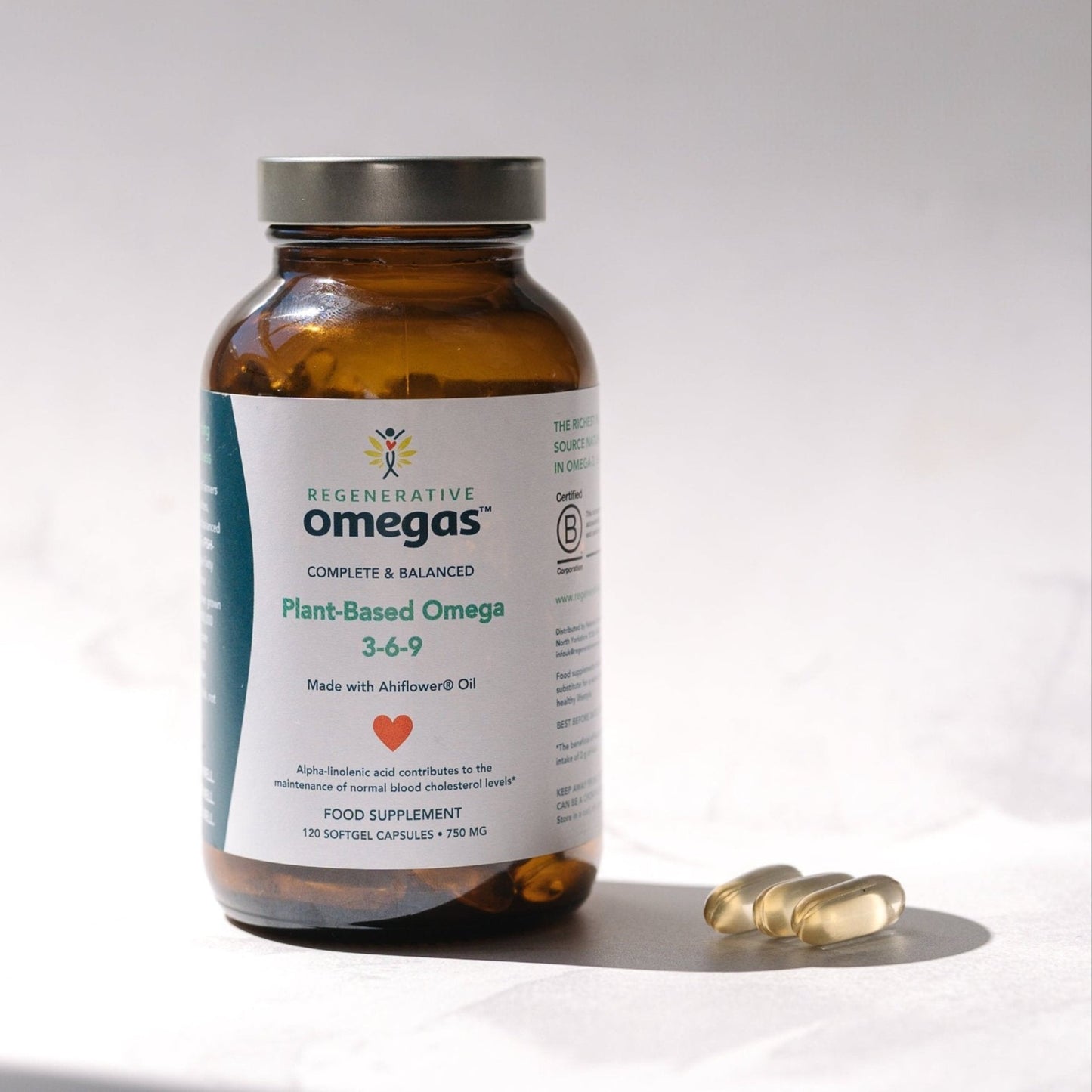 Regenerative Omegas - Ahiflower Oil, Fish-Free 120 Softgels (40 day supply)