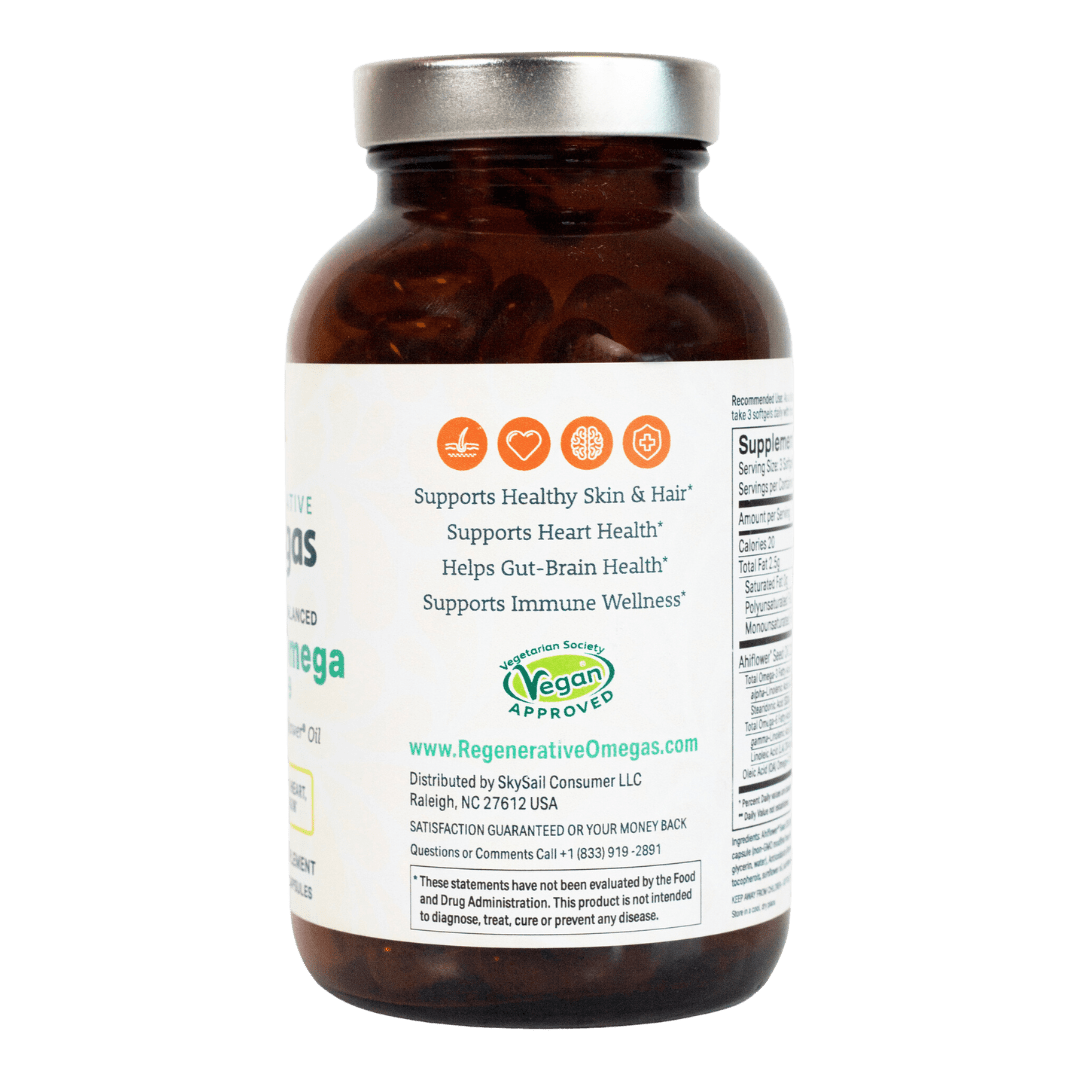 Regenerative Omegas - Ahiflower Oil, Fish-Free 120 Softgels (40 day supply)