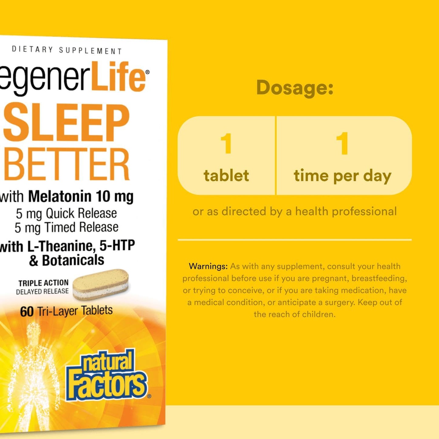 Natural Factors REGENERLIFE Sleep Better, 60 Tablets | Sleep Support