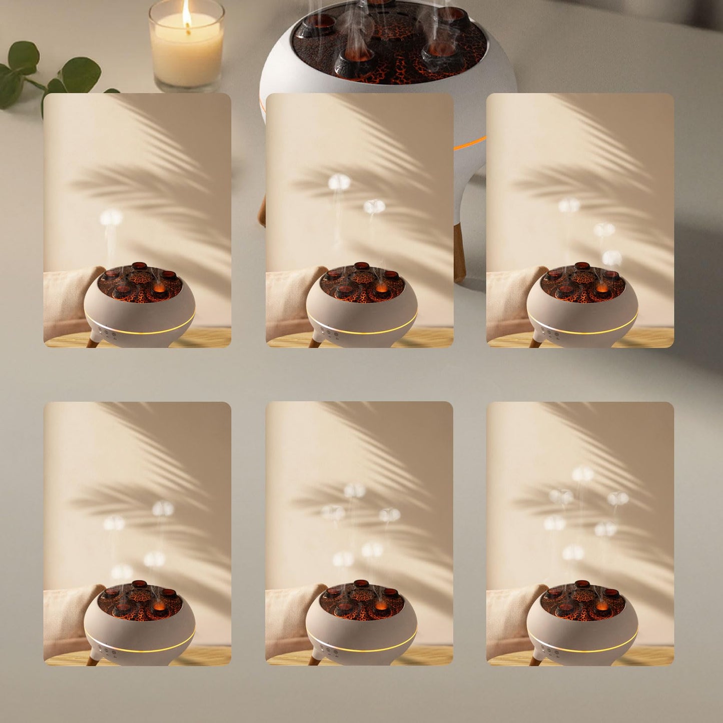 REGISDESK Mushroom Cloud Aroma Diffuser – 7 Smoke Modes, Jelly Fog, 7-Color LED, 3-Timer, Auto Shut-Off | Quiet Home & Office Decor