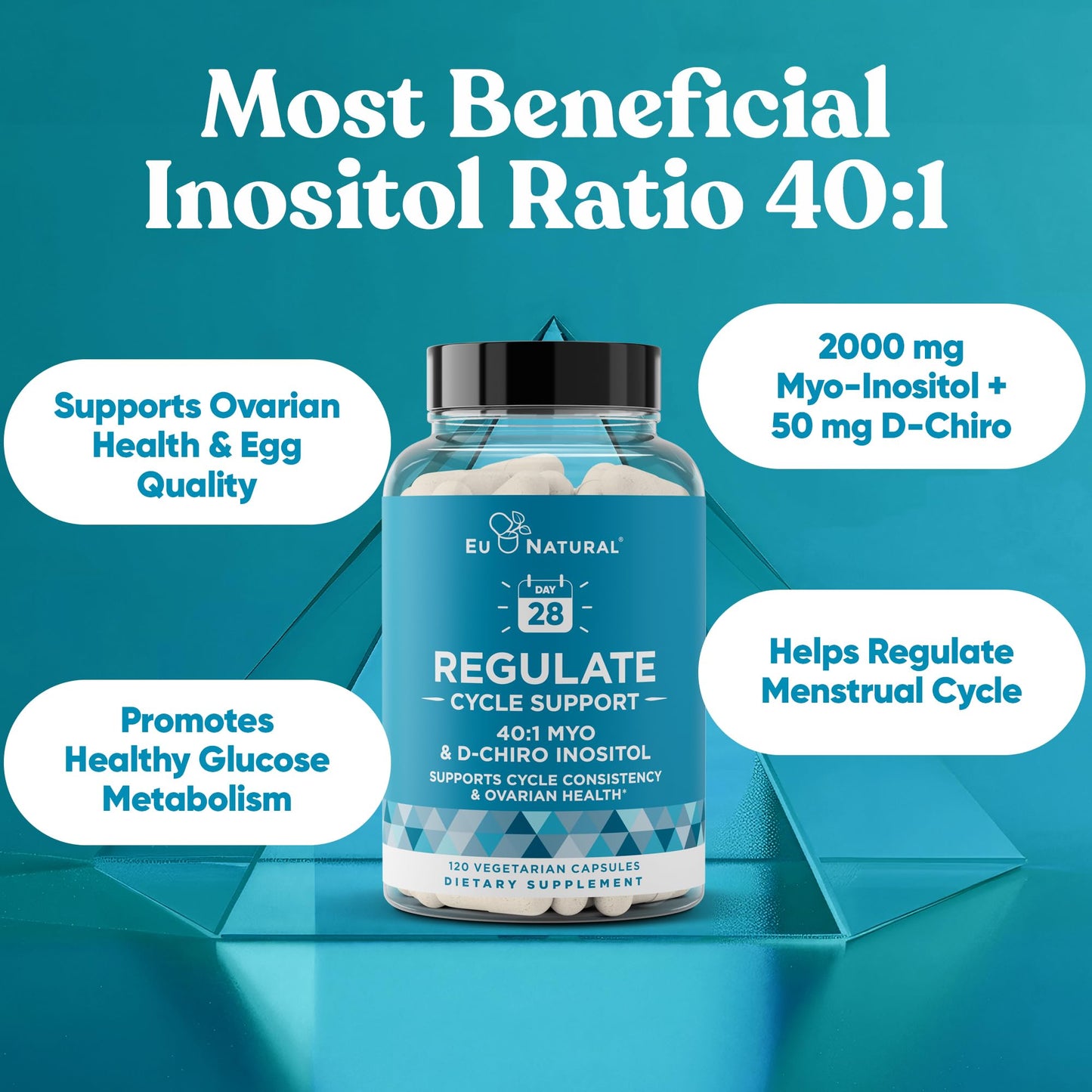 Regulate Cycle Support – Myo-Inositol 40:1 (2000mg) & D-Chiro Inositol 50mg