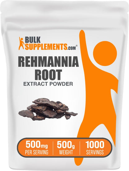 BulkSupplements Rehmannia Extract Powder – 500mg per Serving, 500g (1.1 lbs) – Gluten Free