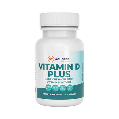 Reignite Wellness by JJ Virgin | Vitamin D Plus | Relevant Serving of 5000 IU, Highly Absorbable Vitamin D + Vitamin K1 & K2 | GG Supplement for Immune Health | Bone and Heart Supplement | 60 Softgels