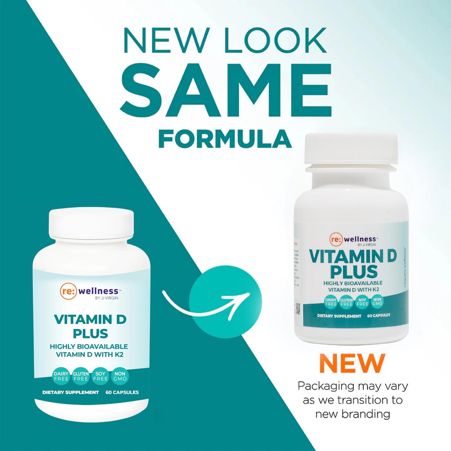 Reignite Wellness by JJ Virgin | Vitamin D Plus | Relevant Serving of 5000 IU, Highly Absorbable Vitamin D + Vitamin K1 & K2 | GG Supplement for Immune Health | Bone and Heart Supplement | 60 Softgels