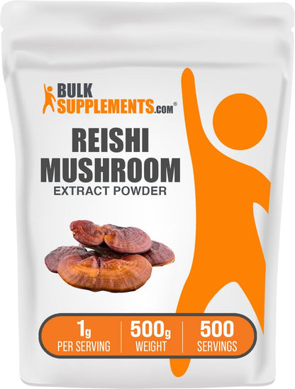 Reishi Mushroom Extract Powder – 500g (1g/Serving) – Gluten Free | BulkSupplements