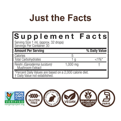 Nature's Answer Reishi Mushroom Extract – Alcohol Free, 1 fl oz (30 ml)