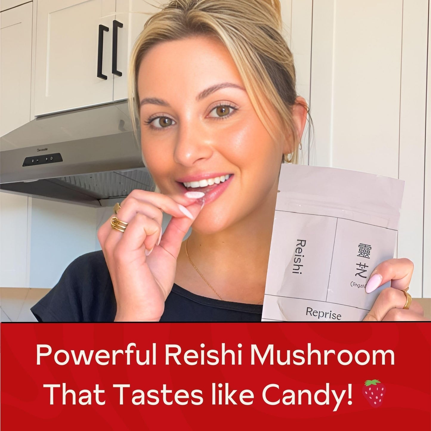 Reishi Mushroom Gummies | Hongo Reishi Mushroom Supplement Gummies (Lingzhi, Ganoderma Lucidum) | Full Spectrum Stress Gummies for Adults | Red Reishi Mushroom | Strawberry Flavor | 45 Count