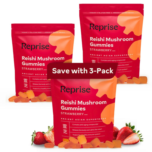 Reishi Mushroom Gummies | Hongo Reishi Mushroom Supplement (Lingzhi, Ganoderma Lucidum) | Full Spectrum Stress Gummies for Adults | Red Reishi Mushroom | Strawberry Flavor | 45 Count (Pack of 3) BritishVita | Premium UK Vitamins & Wellness Supplements
