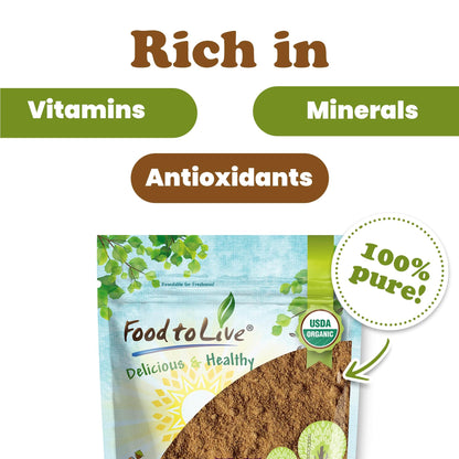 Food to Live Organic Red Reishi Mushroom Powder – 12 Ounces | Immunity & Holistic Wellness