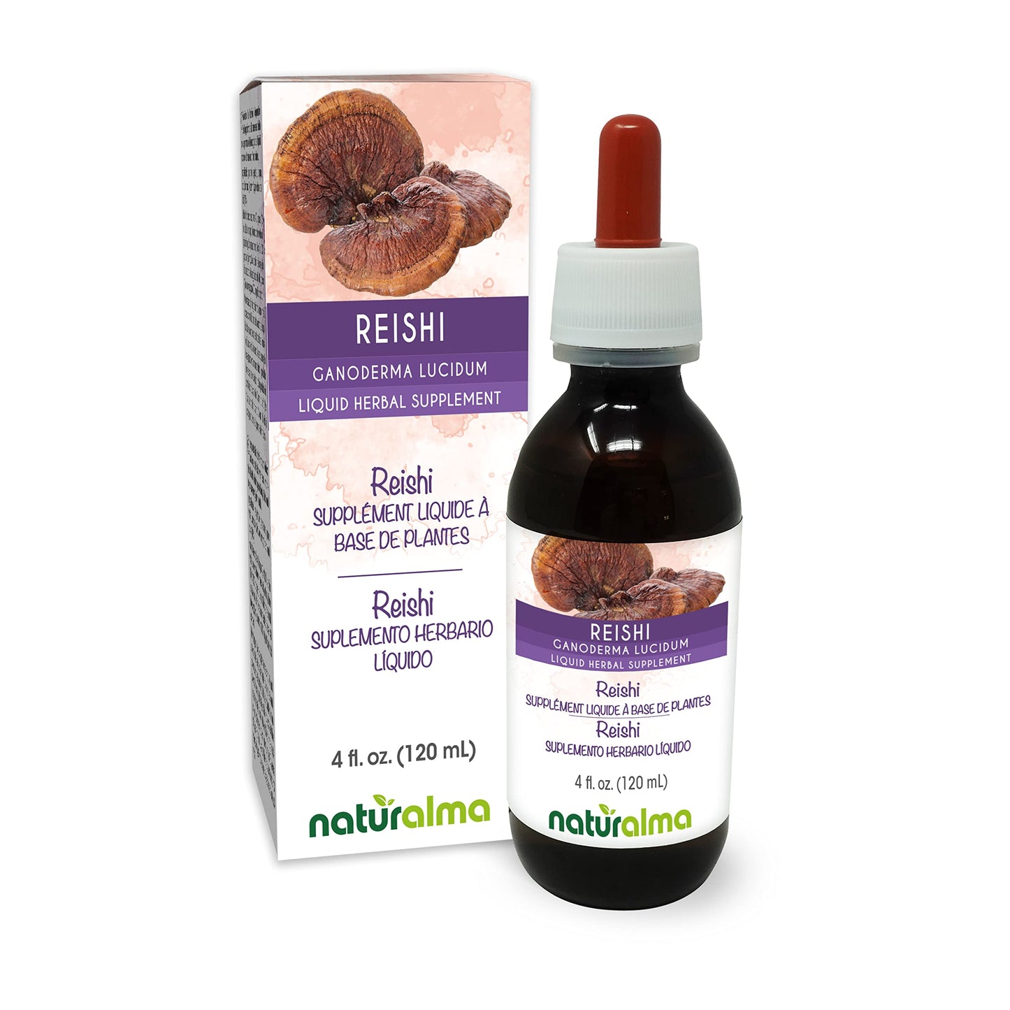 Naturalma Reishi Alcohol-Free Tincture (Ganoderma lucidum) 4 oz – Vegan Liquid Extract