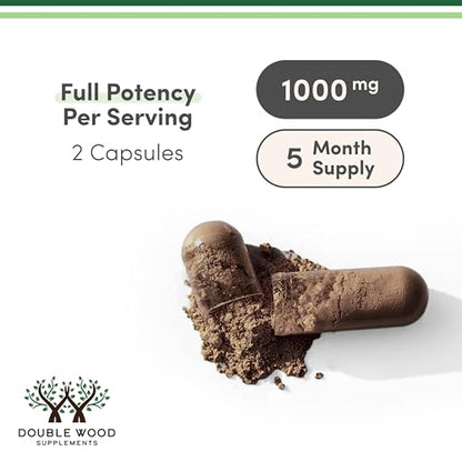 Reishi Mushroom Capsules 4:1 Ganoderma Extract 1,000mg - 300 Count (5 Month Supply) | Double Wood