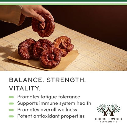 Reishi Mushroom Capsules 4:1 Ganoderma Extract 1,000mg - 300 Count (5 Month Supply) | Double Wood
