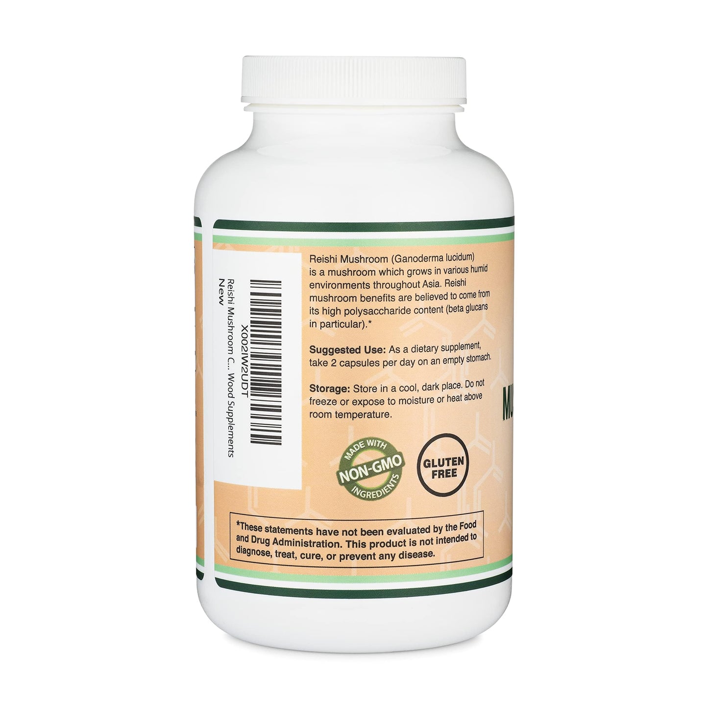 Reishi Mushroom Capsules 4:1 Ganoderma Extract 1,000mg - 300 Count (5 Month Supply) | Double Wood