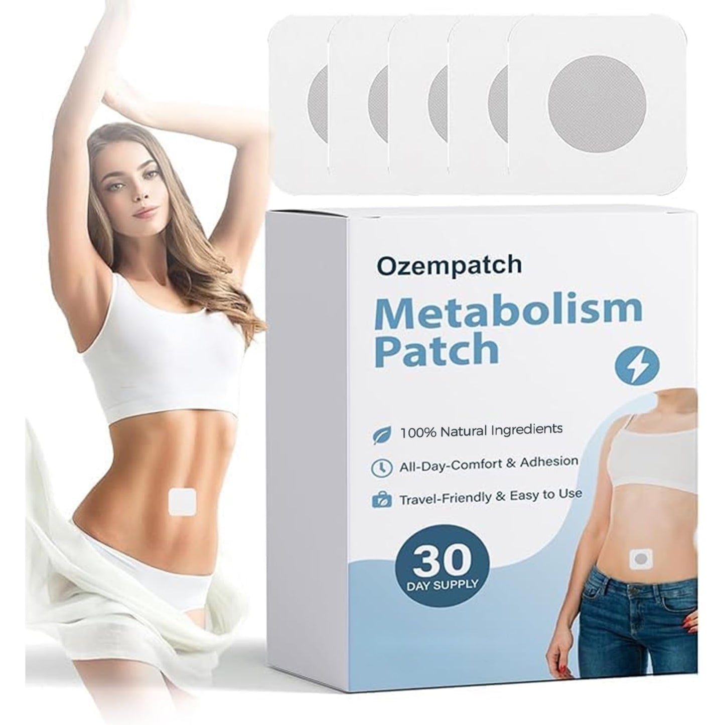 RejuvaCare Ozem Patch (Ozempatch) – New Upgrade Natural Ingredient Body Patch for Men & Women, 30 Count
