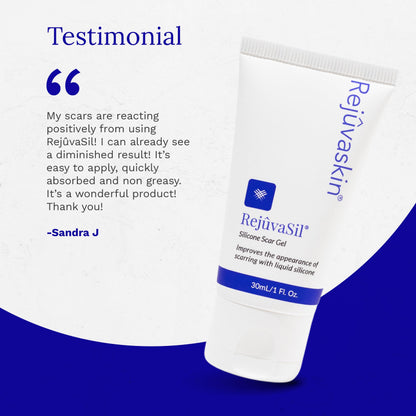 Rejuvaskin RejuvaSil Silicone Scar Gel – 15ml for Surgical Scars, Burns & Acne Scars