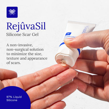 Rejuvaskin RejuvaSil Silicone Scar Gel – 15ml for Surgical Scars, Burns & Acne Scars