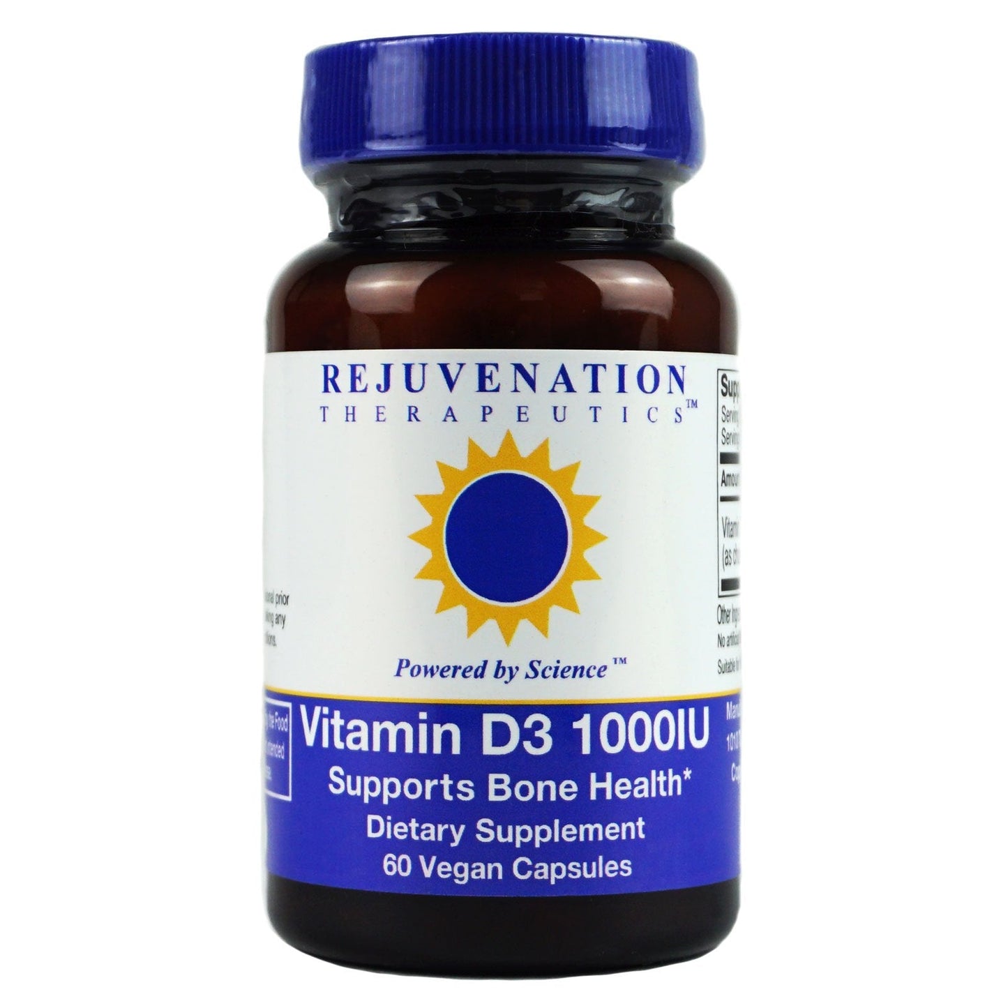 Rejuvenation Therapeutics Vitamin D3 - Bone Health Support | 60 Vegan Capsules