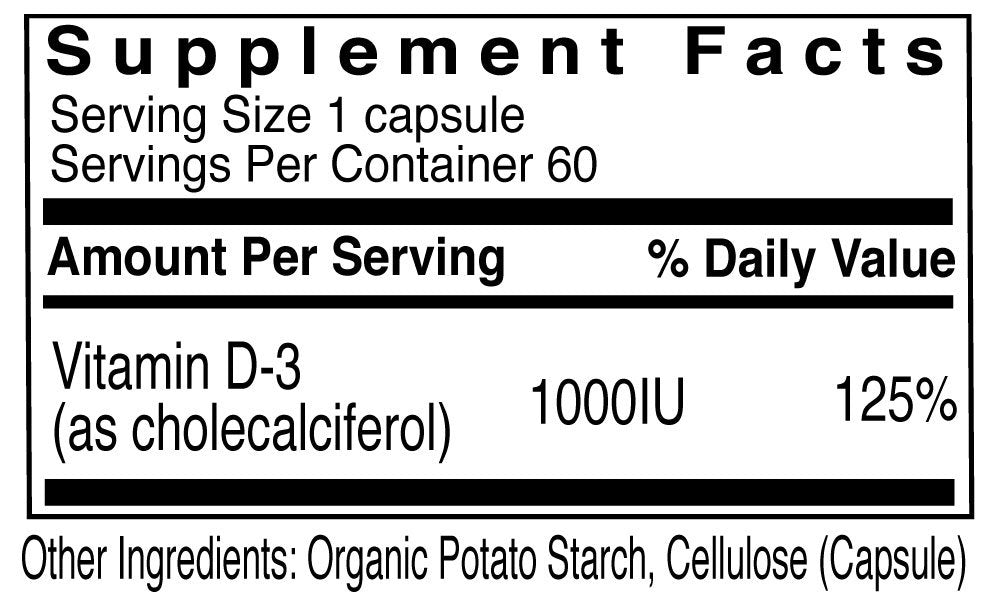 Rejuvenation Therapeutics Vitamin D3 - Bone Health Support | 60 Vegan Capsules