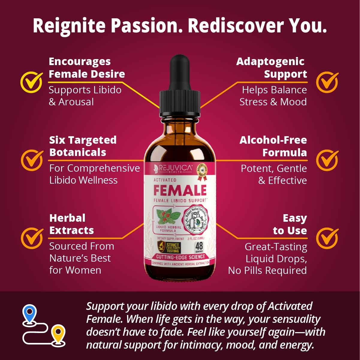 Rejuvica Health Activated Female – Advanced Female Libido Support (Liquid Delivery)