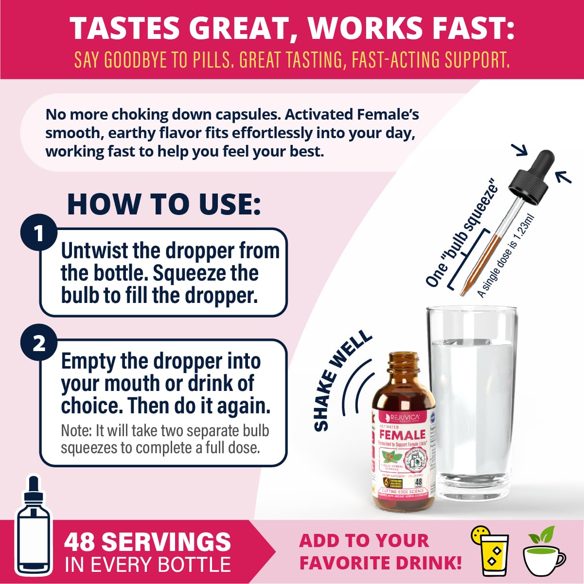 Rejuvica Health Activated Female – Advanced Female Libido Support (Liquid Delivery)