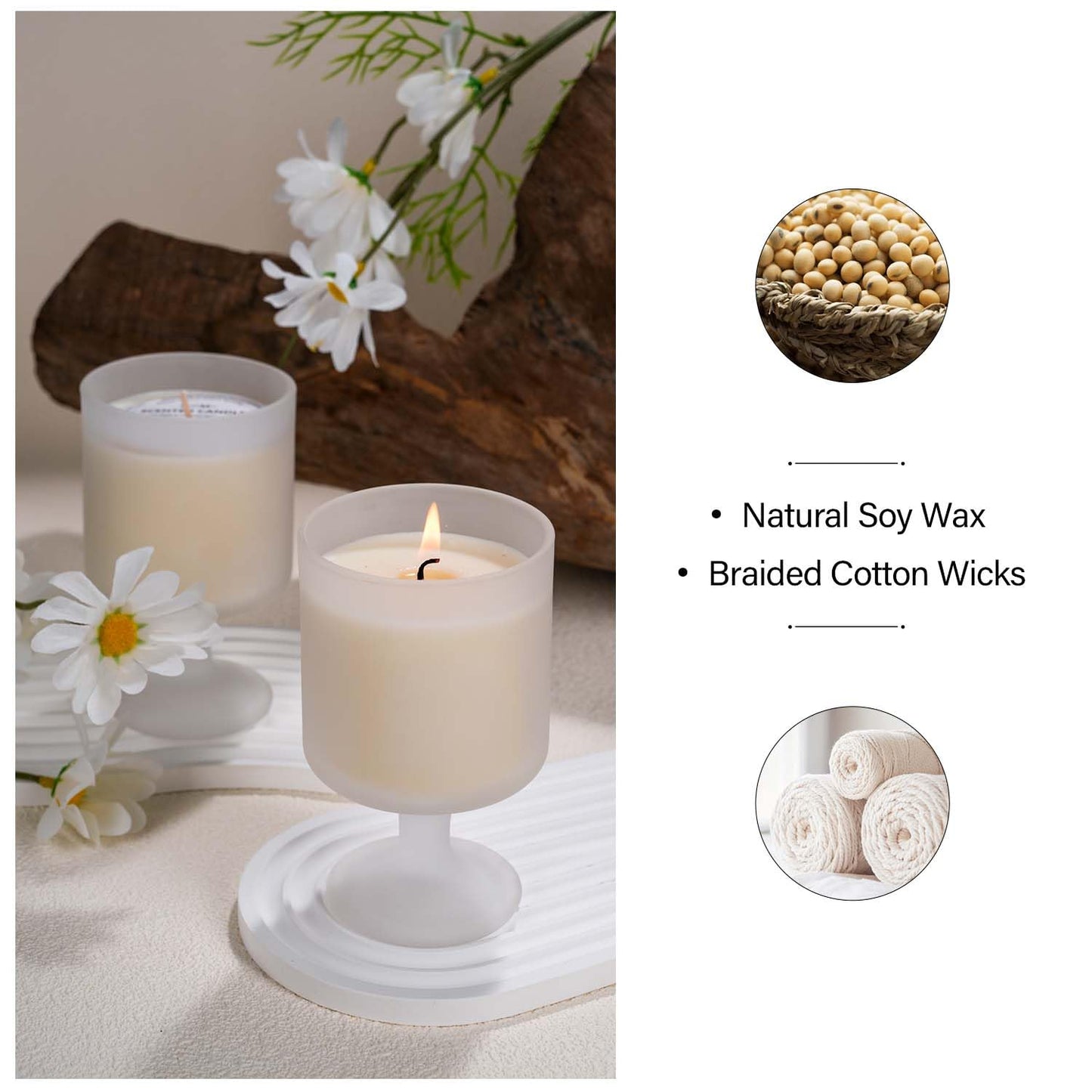 REKMO AMOY LANGYE Luxury Lemon & Basil Soy Candle – 6 oz, Non-Toxic, Long-Lasting Burn