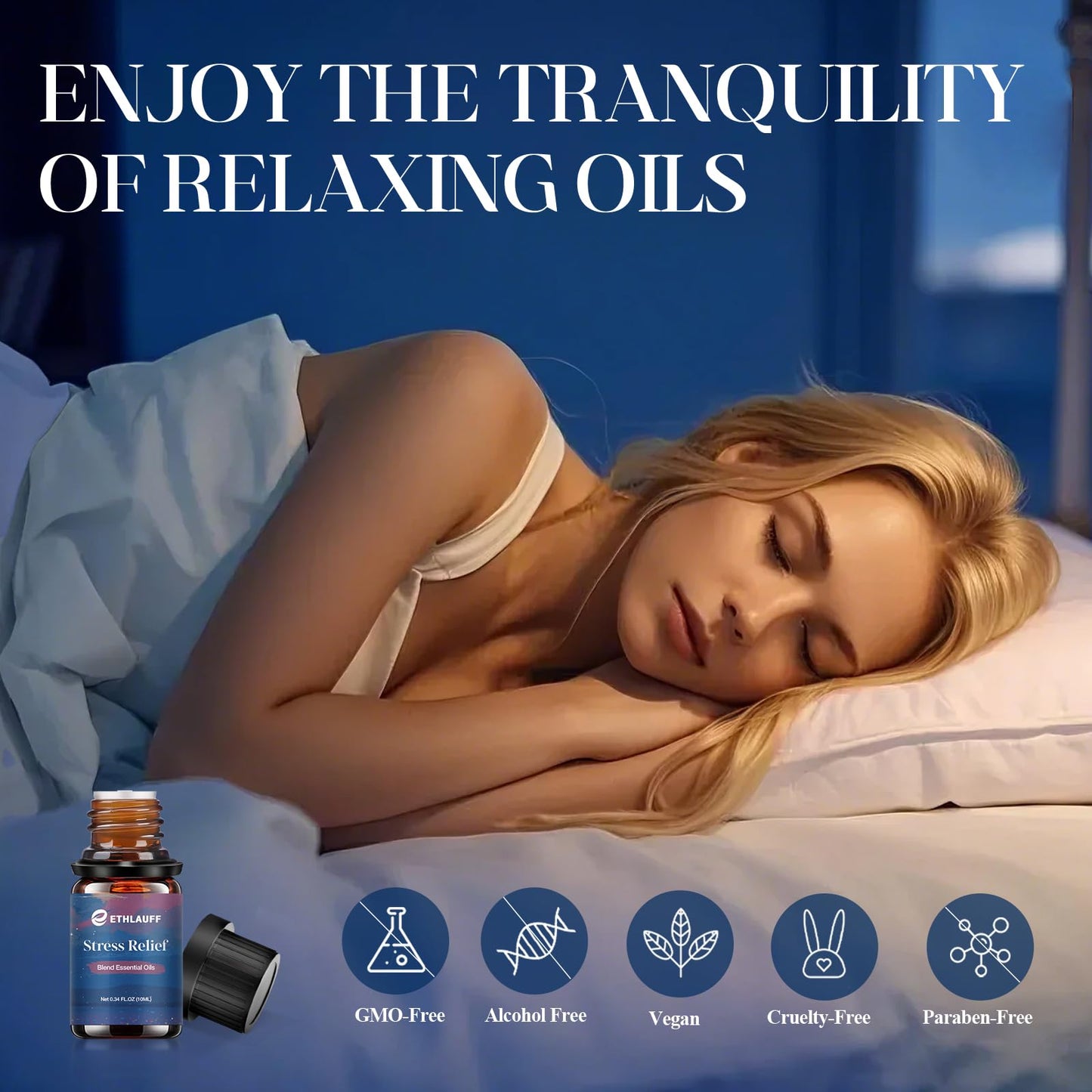 Relax Diffuser Oil – Essential Oil Blends (6x10ml) for Stress Relief & Calm