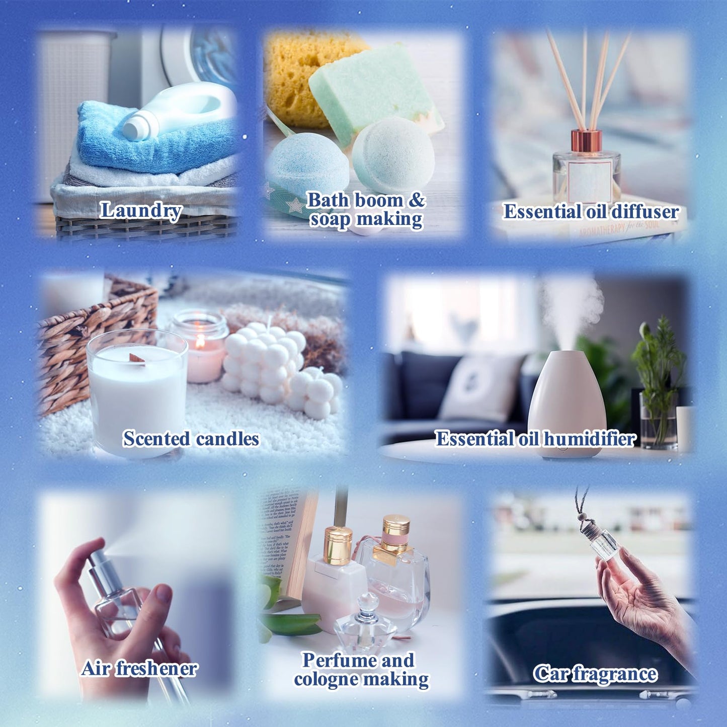Relax Diffuser Oil – Essential Oil Blends (6x10ml) for Stress Relief & Calm