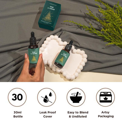 Folkulture Christmas Essential Oil for Diffuser | Pine & Cedarwood Fragrance Oil – 1.01 Fl Oz with Dropper | Aromatherapy Oils, Diffuser Oil Blends | Gift for Women