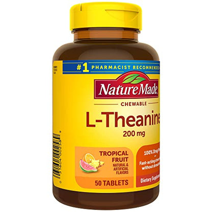 Nature Made L-Theanine 200mg Chewables – Stress Relief, 50-Day Supply