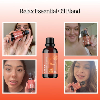 Relaxing Essential Oil Blend for Diffuser – Lavender, Geranium, Roman Chamomile & Ylang Ylang | Stress Relief Diffuser Oils
