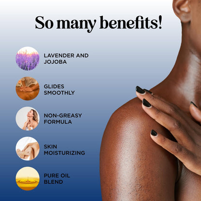 Relaxing Sore Muscle Massage Oil – Rosemary & Lavender, Sweet Almond | Vegan & Non-GMO