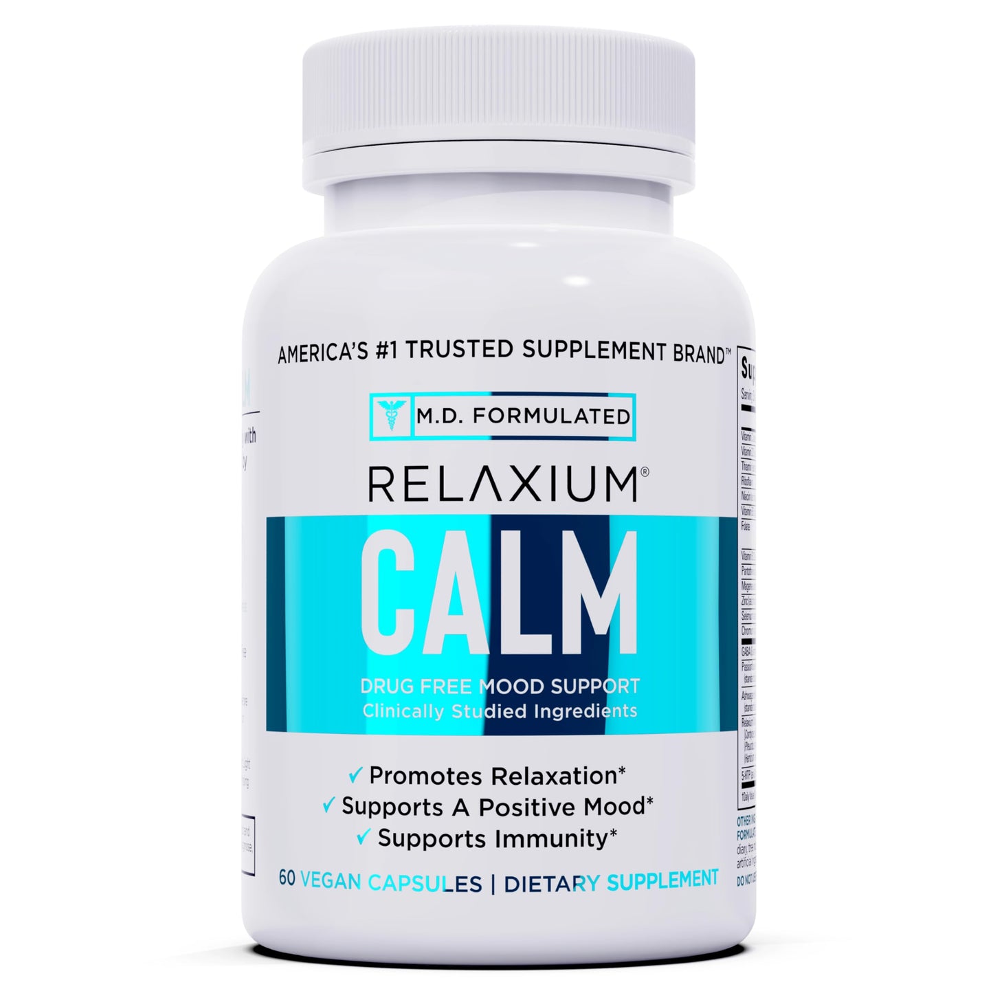 Relaxium Calm – Non-Habit Stress & Mood Support (Ashwagandha, 5-HTP, GABA) – Made in USA (60 Capsules)