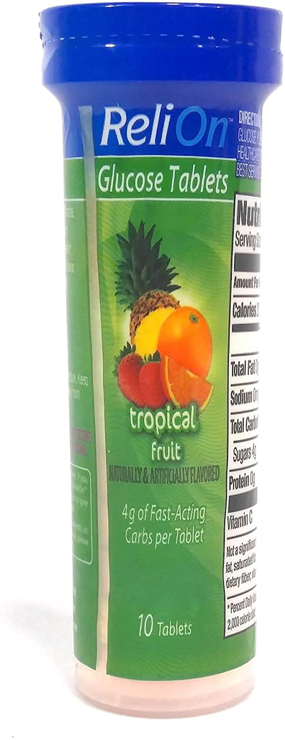 ReliOn Glucose Tablets Fruit Punch – 6 Pack (10 Tablets Each)