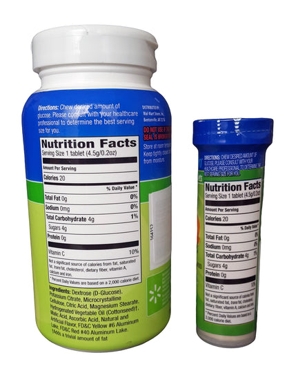 ReliOn Glucose Tablets – Tropical Fruit Flavor, 50 Count with On-The-Go Tube