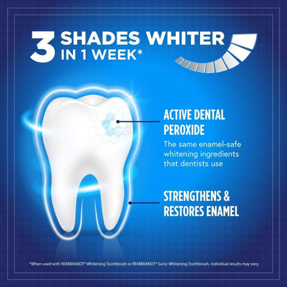 REMBRANDT Deeply White + Peroxide Whitening Toothpaste with Fluoride – 3.5 oz, Pack of 12