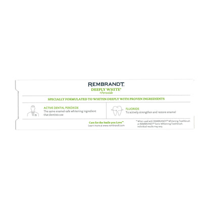 Rembrandt Deeply White + Peroxide Toothpaste – Fresh Mint, 2.6 oz x 2 Pack