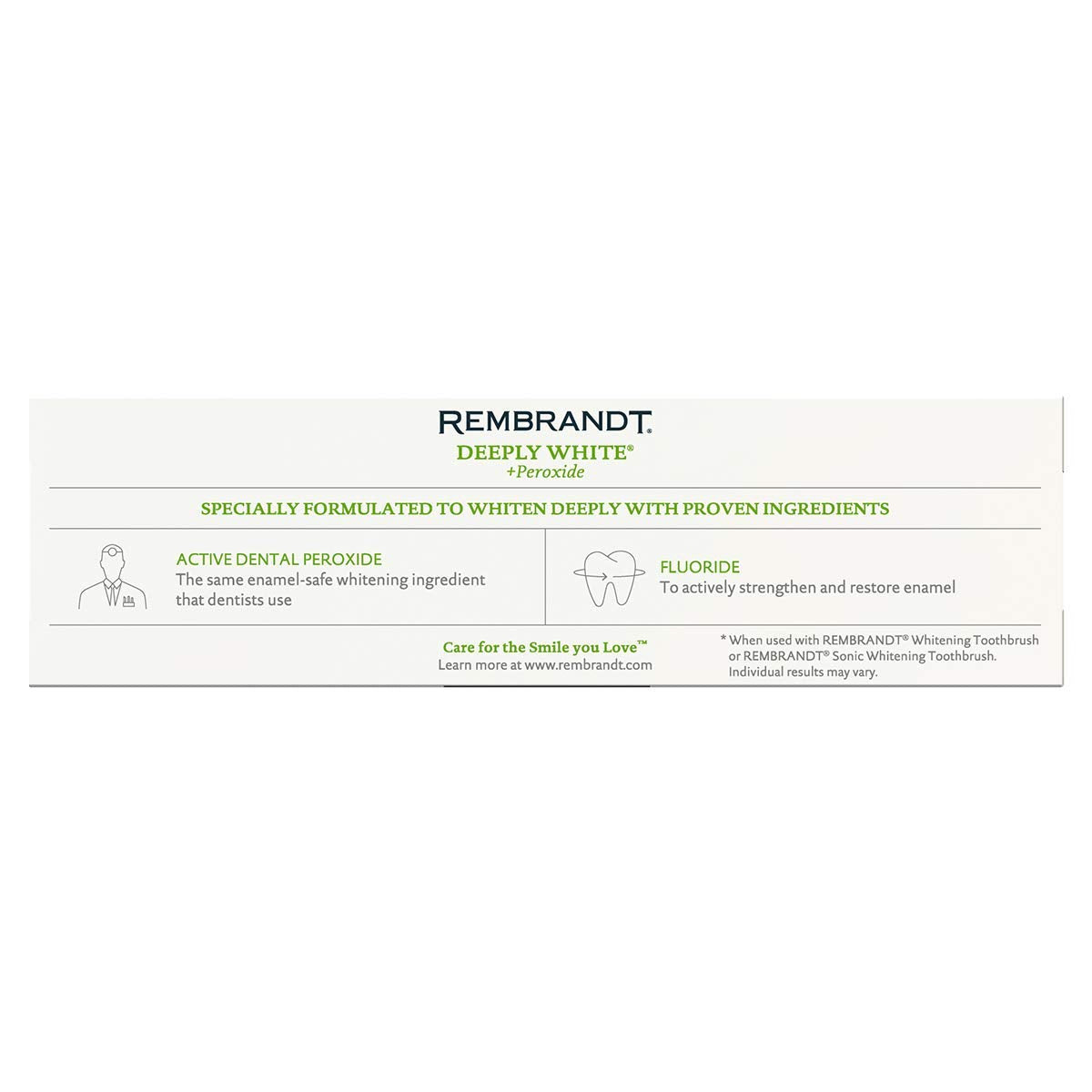 REMBRANDT Deeply White + Peroxide Whitening Toothpaste with Fluoride – 3.5 oz, Pack of 12