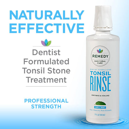 Remedy Mouthwash & Tonsil Stone Remover Rinse – Mint 17oz | Alcohol-Free, Paraben-Free, Gluten-Free